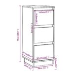 vidaXL Komody 2 ks biele 32x34x75 cm borovicový masív – Obrázok 8