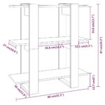 vidaXL Knižnica/deliaca stena čierna 80x30x87 cm – Obrázok 7