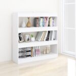 vidaXL Knižnica/deliaca stena biela 100x30x103 cm – Obrázok 3