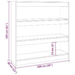 vidaXL Knižnica/deliaca stena biela 100x30x103 cm – Obrázok 7