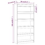 vidaXL Knižnica/deliaca stena sivá sonoma 80x30x166cm kompozitné drevo – Obrázok 7
