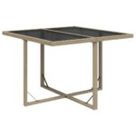 vidaXL 9-dielna záhr. jedálenská súprava s vankúšmi béžová polyratan – Obrázok 6