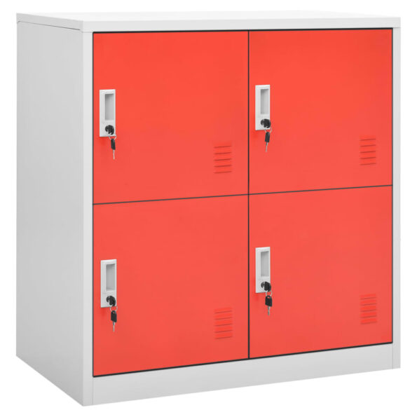 VXL8720286847671_g_en_hd_1.jpg vidaXL Uzamykacie skrinky 2 ks bledosivé a červené 90x45x92,5 cm oceľové – Obrázok 2