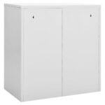 vidaXL Uzamykacie skrinky 2 ks bledosivé a červené 90x45x92,5 cm oceľové – Obrázok 5