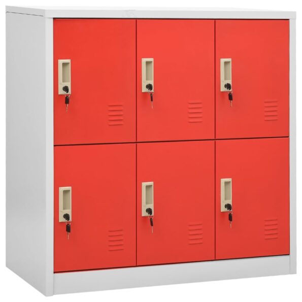 VXL8720286847756_g_en_hd_2.jpg vidaXL Uzamykacie skrinky 2 ks bledosivé a červené 90x45x92,5 cm oceľové – Obrázok 3