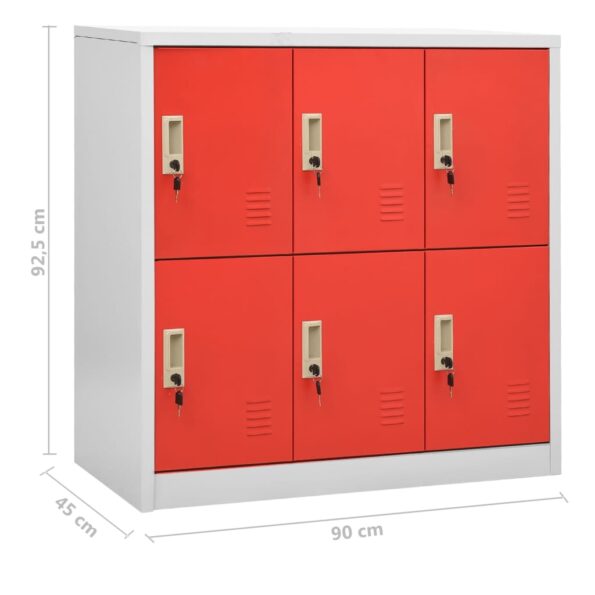 VXL8720286847756_g_en_hd_8.jpg vidaXL Uzamykacie skrinky 2 ks bledosivé a červené 90x45x92,5 cm oceľové – Obrázok 9