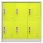 vidaXL Uzamykacie skrinky 5 ks bledosivé a zelené 90x45x92,5 cm oceľové – Obrázok 4