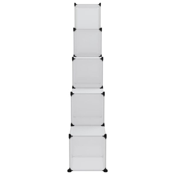 vidaXL Úložný kockovaný organizér s 15 kockami a dverami priehľadný PP – Obrázok 5