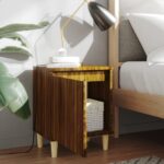 vidaXL Nočné stolíky, nohy z masívu 2 ks, hnedý dub 40x30x50 cm – Obrázok 3