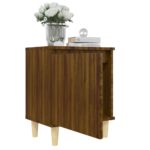 vidaXL Nočné stolíky, nohy z masívu 2 ks, hnedý dub 40x30x50 cm – Obrázok 4
