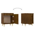 vidaXL Nočné stolíky, nohy z masívu 2 ks, hnedý dub 40x30x50 cm – Obrázok 5