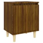 vidaXL Nočné stolíky, nohy z masívu 2 ks, hnedý dub 40x30x50 cm – Obrázok 6