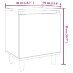 vidaXL Nočné stolíky, nohy z masívu 2 ks, hnedý dub 40x30x50 cm – Obrázok 9