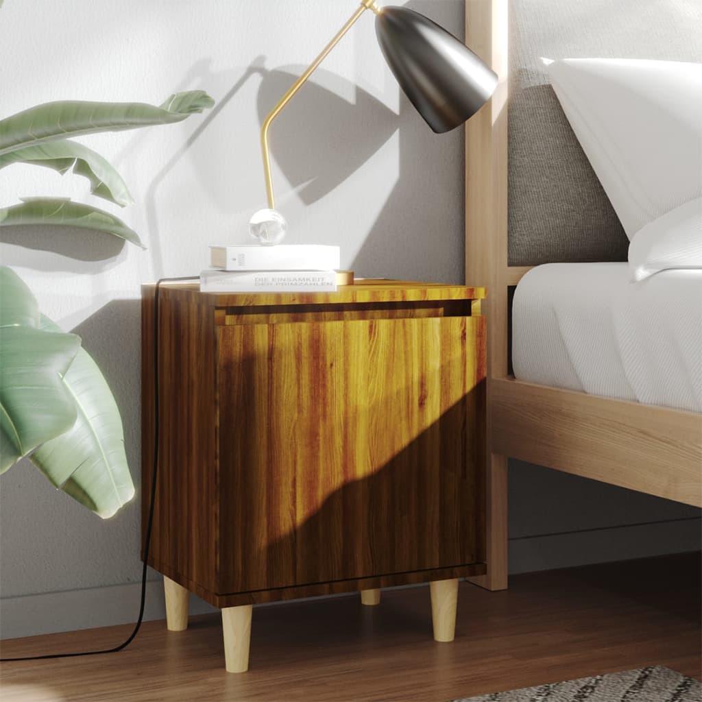 VXL8720286854648_m_en_hd_1.jpg vidaXL Nočné stolíky, nohy z masívu 2 ks, hnedý dub 40x30x50 cm – Obrázok 1