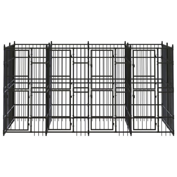 VXL8720286871188_g_en_hd_1.jpg vidaXL Vonkajší koterec pre psov oceľový 7,37 m² – Obrázok 2