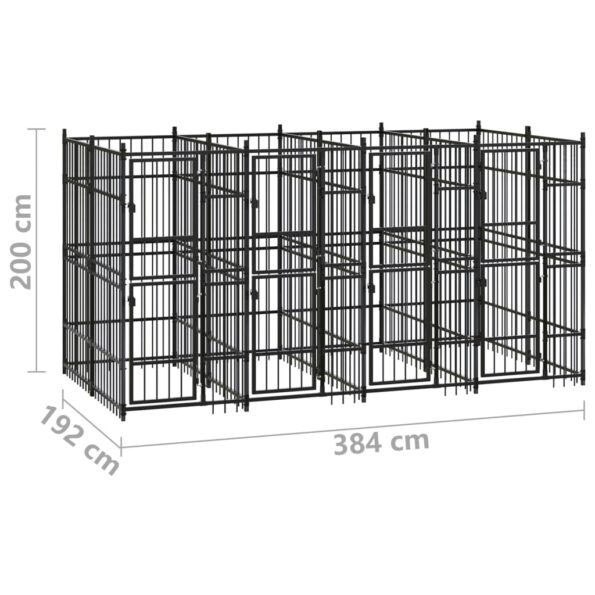 VXL8720286871188_g_en_hd_6.jpg vidaXL Vonkajší koterec pre psov oceľový 7,37 m² – Obrázok 7