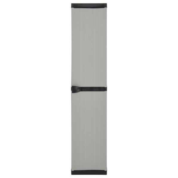 vidaXL Záhradná úložná skriňa s 3 policami sivá a čierna 34x40x168 cm – Obrázok 2