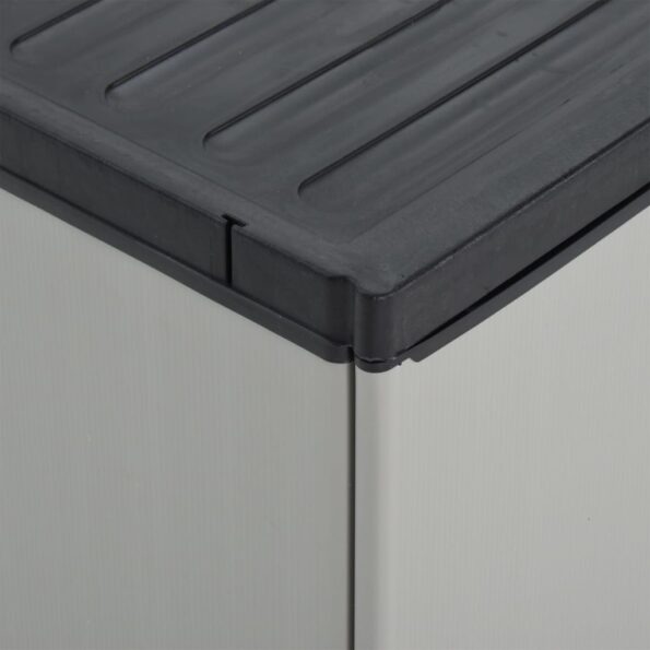 vidaXL Záhradná skrinka na odpad sivá a čierna 68x40x85 cm PP – Obrázok 9