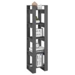 vidaXL Knižnica/deliaca stena sivá 41x35x160 cm masívna borovica – Obrázok 4