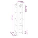 vidaXL Knižnica/deliaca stena sivá 41x35x160 cm masívna borovica – Obrázok 8