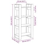 vidaXL Knižnica/deliaca stena sivá 60x35x125 cm masívne drevo – Obrázok 8