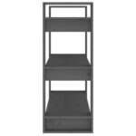 vidaXL Knižnica/deliaca stena sivá 80x35x91 cm masívna borovica – Obrázok 7