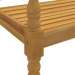 vidaXL Lavička Batavia s čiernou podložkou 150 cm tíkový masív – Obrázok 6