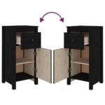 vidaXL Komody 2 ks čierne 40x35x80 cm borovicový masív – Obrázok 7