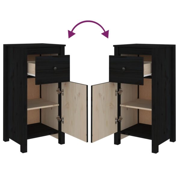 vidaXL Komody 2 ks čierne 40x35x80 cm borovicový masív – Obrázok 7