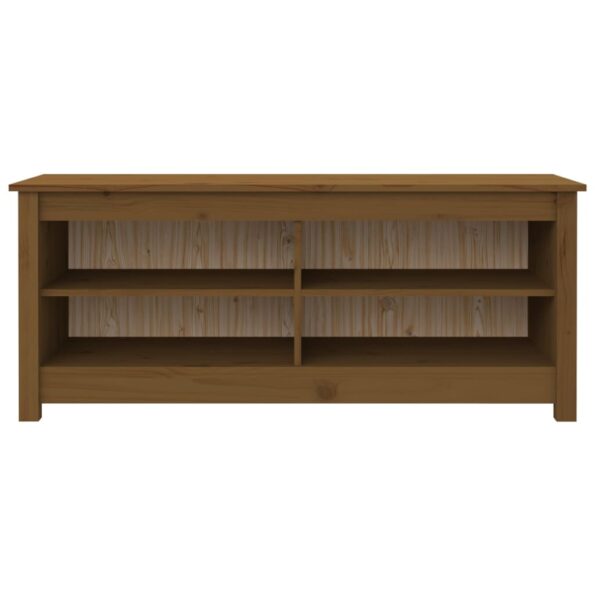 vidaXL Skrinka na topánky medovo-hnedá 110x38x45,5 cm masívna borovica – Obrázok 3