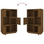 vidaXL Vysoká skrinka medovo-hnedá 74x35x117 cm masívna borovica – Obrázok 8