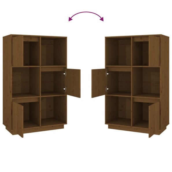 vidaXL Vysoká skrinka medovo-hnedá 74x35x117 cm masívna borovica – Obrázok 8