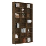 vidaXL CD skrinka údený dub 102x23x177,5 cm spracované drevo – Obrázok 5