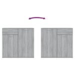 vidaXL Komoda sivá sonoma 80x36x75 cm spracované drevo – Obrázok 6