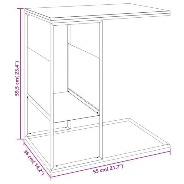 vidaXL Bočný stolík čierny 55x36x59,5 cm spracované drevo – Obrázok 6