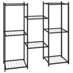 vidaXL Stojan na kvety 83x25x80 cm čierny kovový – Obrázok 2