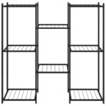 vidaXL Stojan na kvety 83x25x80 cm čierny kovový – Obrázok 3
