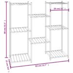 vidaXL Stojan na kvety 83x25x80 cm čierny kovový – Obrázok 6