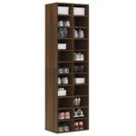 vidaXL Botník hnedý dub 54x34x183 cm spracované drevo – Obrázok 3
