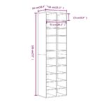 vidaXL Botník hnedý dub 54x34x183 cm spracované drevo – Obrázok 6