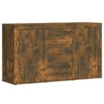 vidaXL Komoda dymový dub 120x36x69 cm spracované drevo – Obrázok 2