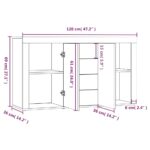vidaXL Komoda dymový dub 120x36x69 cm spracované drevo – Obrázok 8