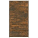 vidaXL Komoda so 6 zásuvkami dymový dub 50x34x96 cm spracované drevo – Obrázok 5
