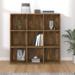 vidaXL Knižnica dymový dub 98x29x97,5 cm – Obrázok 5