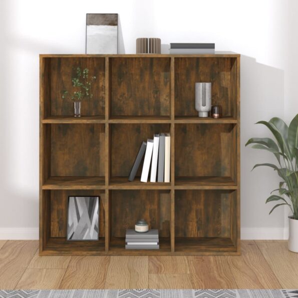 vidaXL Knižnica dymový dub 98x29x97,5 cm – Obrázok 5