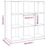 vidaXL Knižnica dymový dub 98x29x97,5 cm – Obrázok 7