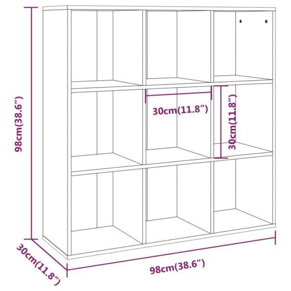 vidaXL Knižnica dymový dub 98x29x97,5 cm – Obrázok 7