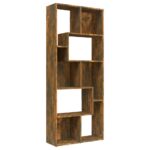 vidaXL Knižnica dymový dub 67x24x161 cm spracované drevo – Obrázok 2