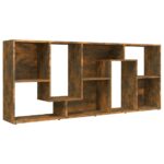 vidaXL Knižnica dymový dub 67x24x161 cm spracované drevo – Obrázok 5