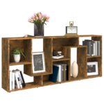 vidaXL Knižnica dymový dub 67x24x161 cm spracované drevo – Obrázok 9